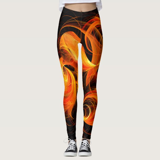 Leggings Art Abstrait Fireball (Devant)