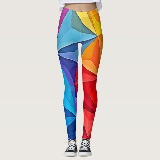 Leggings Art abstrait géométrique prisme gras (Devant)