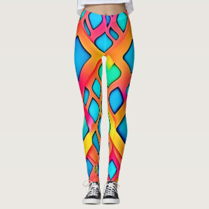 Leggings Art Abstrait géométrique vibrant