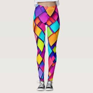 Leggings Art Abstrait géométrique vibrant