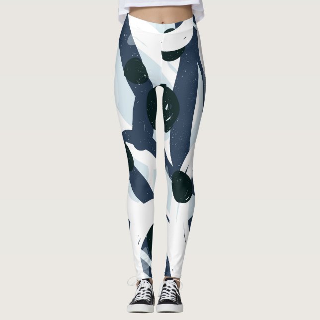 Leggings Art Abstrait : Illustration de peinture transparen (Devant)