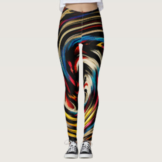 Leggings Art Abstrait moderne Swirl