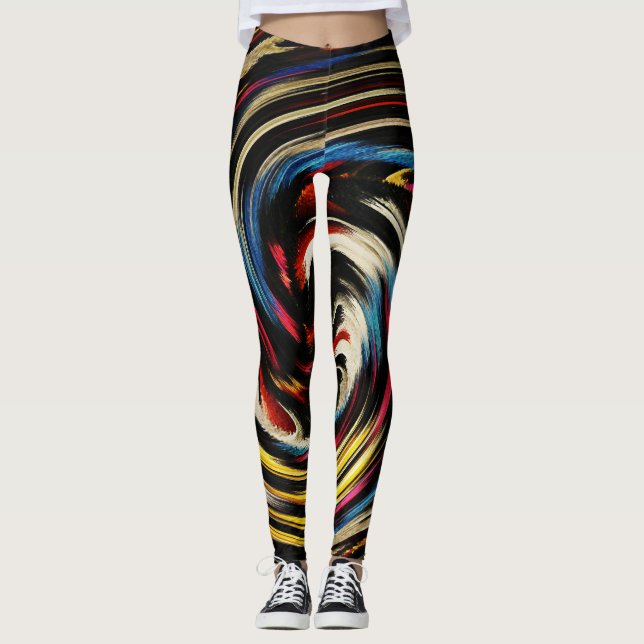 Leggings Art Abstrait moderne Swirl (Devant)