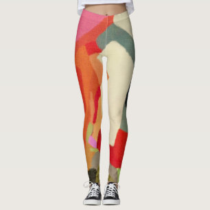 Leggings Art Abstrait multi-couleur motif géométrie élégant