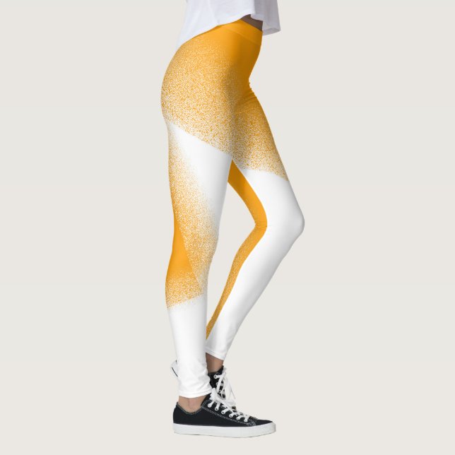 Leggings Art Abstrait Pastel Blanc Orange (Droite)