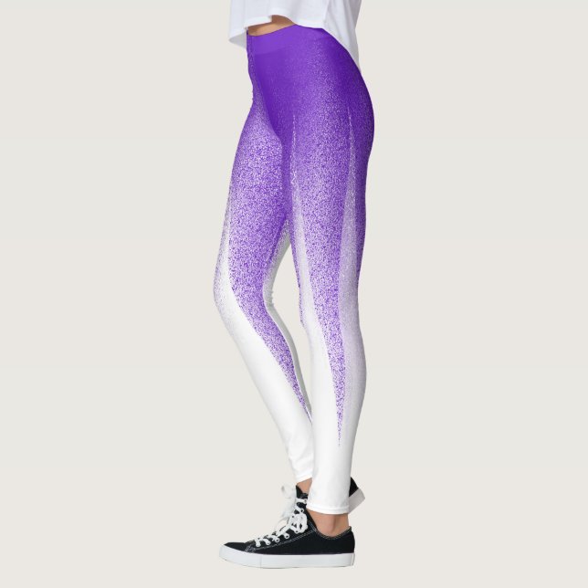 Leggings Art Abstrait Pastel Lavender violet blanc (Gauche)
