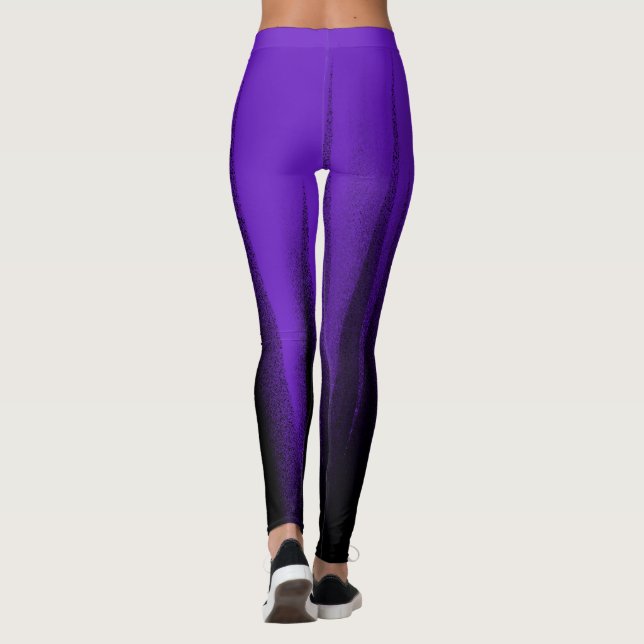 Leggings Art Abstrait Pastel Lavender violet noir (Dos)