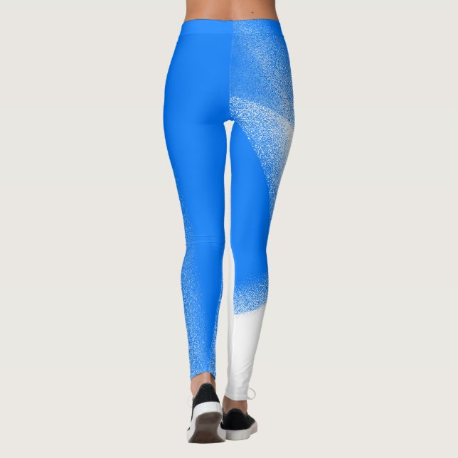 Leggings Art Abstrait Pastel White Lavender Sky Blue (Dos)