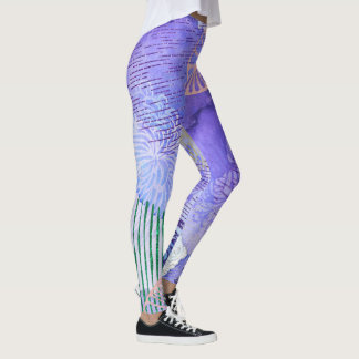 Leggings Art Abstrait rose rose violet