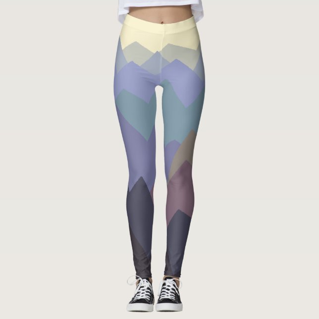 Leggings Art Abstrait Winter Mountains Design (Devant)