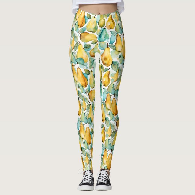 Leggings Art aquarelle poires  (Devant)