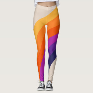 Leggings Art arc-en-ciel de style rétro coloré