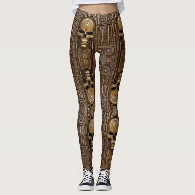 Leggings Art aztèque, dynamique, reflétant la culture (Devant)