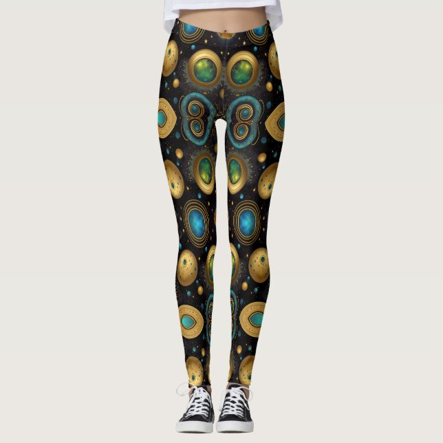 Leggings Art aztèque, dynamique, reflétant la culture (Devant)