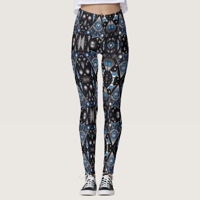 Leggings Art aztèque, dynamique, reflétant la culture (Devant)