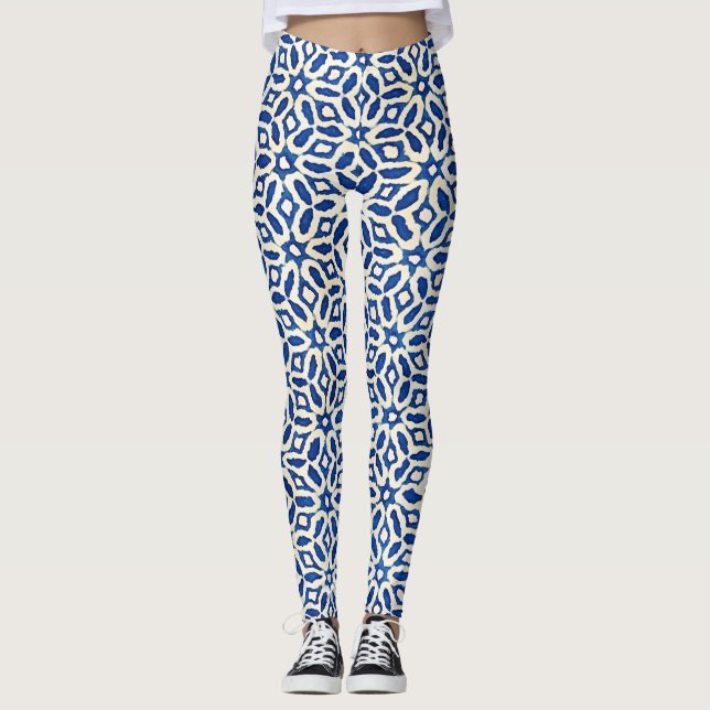 Leggings Art Batik Bleu Bleu (Devant)