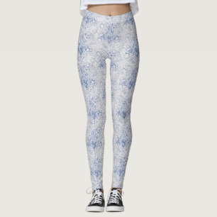 Leggings Art blanc d'effet de dentelle bleu ou votre propre