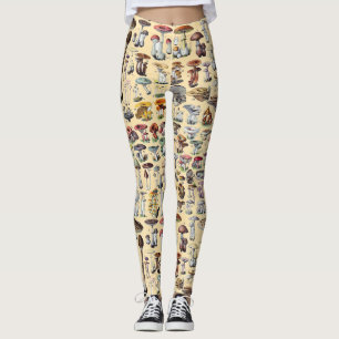Leggings Art botanique cottagecore vintage de champignons f