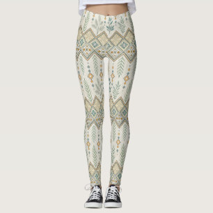 Leggings Art Botanique Géométrique Motif sans couture