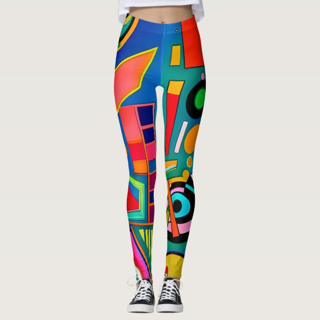 Leggings Art brillant Gras Artsy géométrique Forme Motif (Devant)
