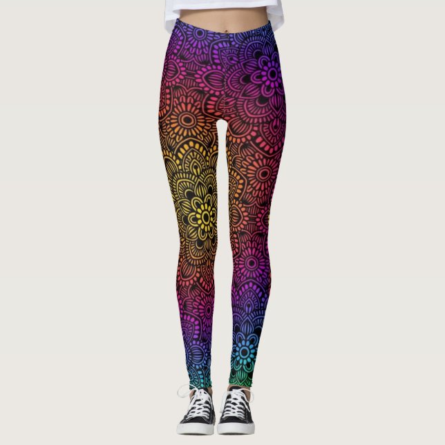 Leggings Art coloré vif (Devant)