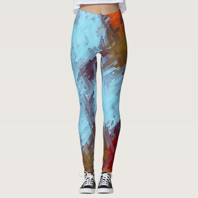 Leggings Art couleur Abstrait #22 (Devant)
