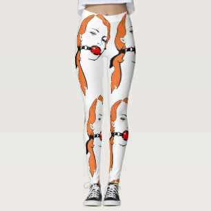 Leggings [Art de bruit de fille vintage bâillonnée bizarr