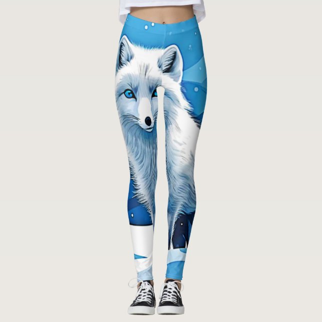 Leggings Art de Fox d'hiver (Devant)