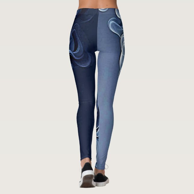 Leggings Art de la fumée bleue émotionnelle (Dos)