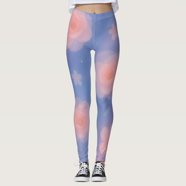 Leggings Art de la galaxie pastel rêveuse (Devant)