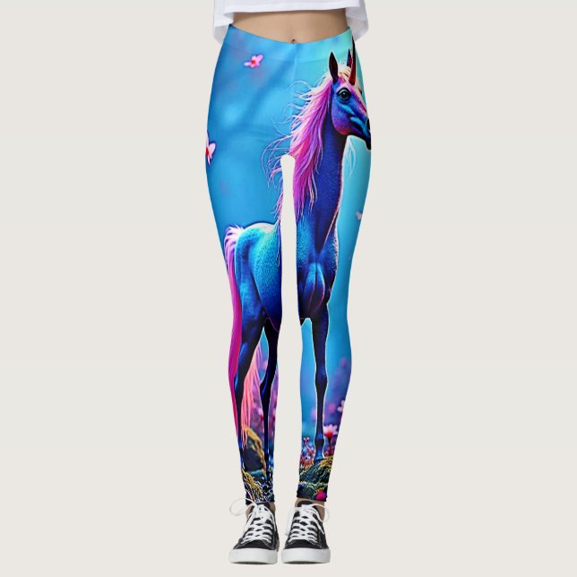 Leggings Art de licorne de fantasy mystique (Devant)