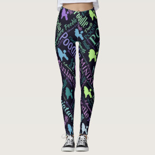 Leggings Art de mot de caniche miniature