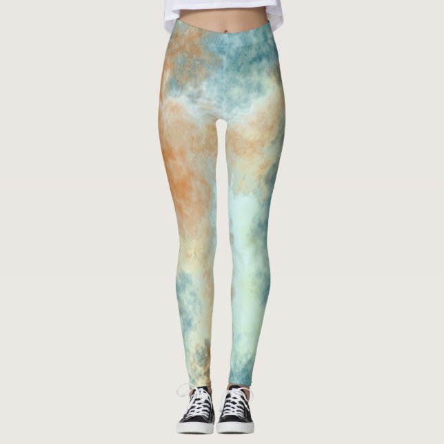Leggings art de Nuage Turquoise (Devant)