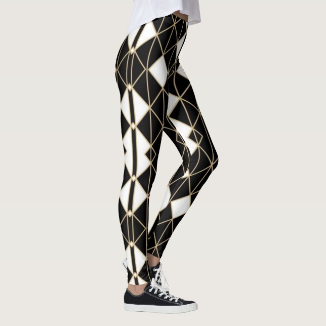Leggings Art Deco Black and Gold Geometric luxury (Droite)