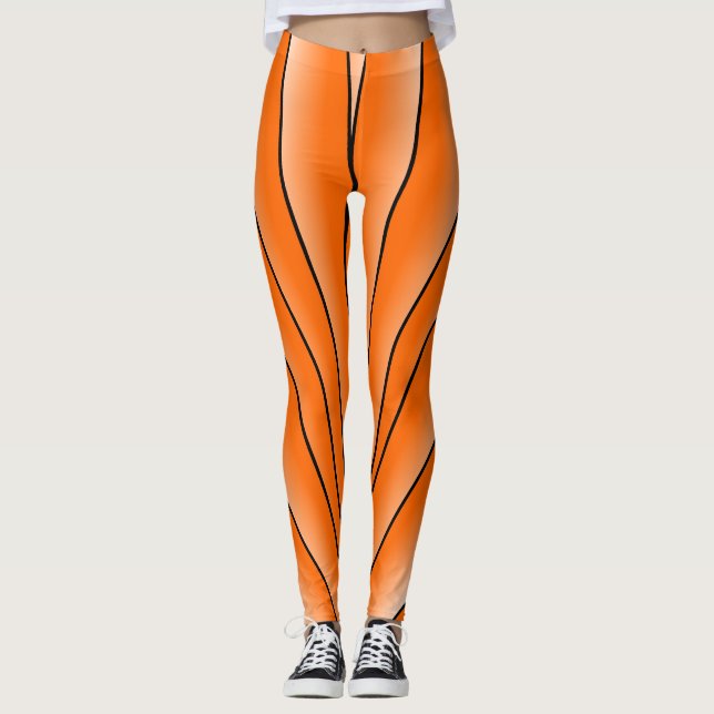 Leggings Art Déco Design Orange (Devant)