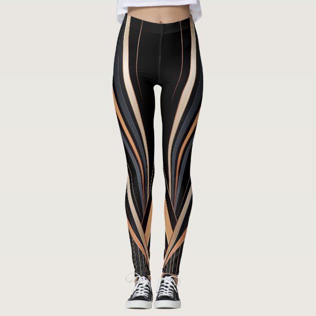 Leggings Art Deco Metallic Geometric Elegance (Devant)
