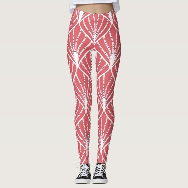 Leggings Art Déco, motif sans couture géométrique. (Devant)