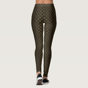 Leggings Art déco, or noir, chic, élégant, motif, classe, t