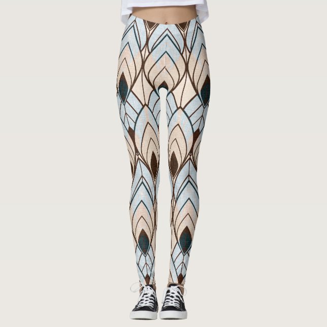 Leggings Art Déco : Ornement sans Seamless Texturé. (Devant)