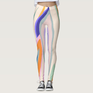 Leggings Art d'été : Motif de collage créatif