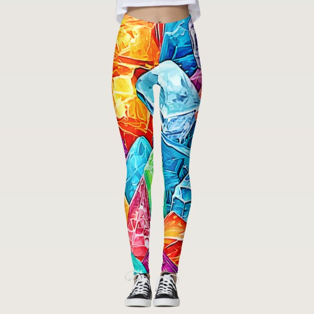 Leggings Art en grappes cristallines (Devant)