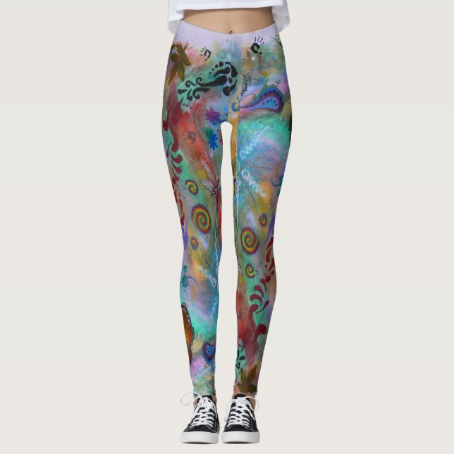 Leggings Art en nature, faite main (Devant)