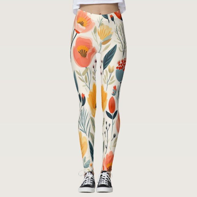 Leggings Art Fleur Coloré (Devant)