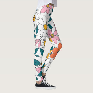 Leggings art floral coloré