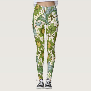 Leggings Art floral de William Morris Orchard Green