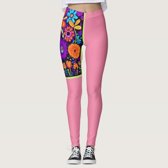 Leggings Art Floral éffrayant (Devant)