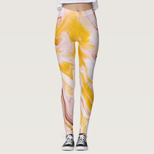 Leggings Art fluide : texture abstraite irisée. (Devant)