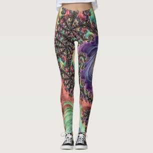Leggings Art fractal couleur ton joyau bohème hippie