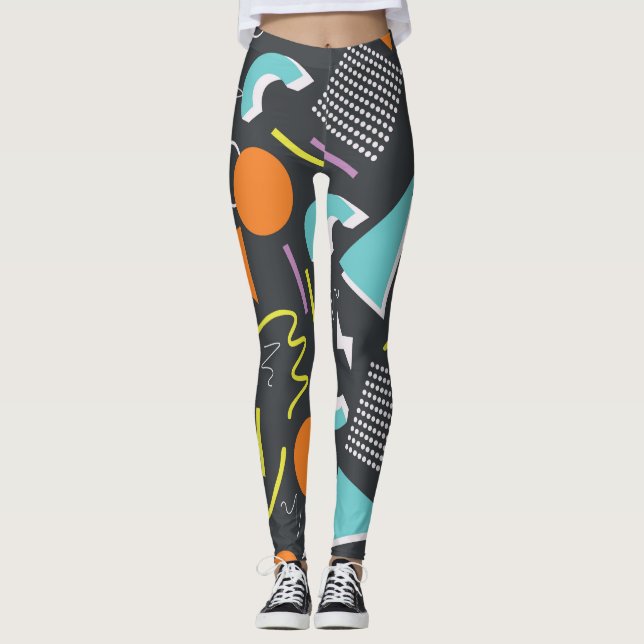Leggings Art géométrique Gras Memphis (Devant)