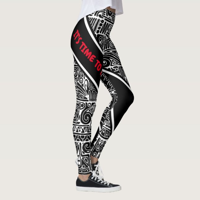 Leggings Art géométrique noir et blanc 2 (Droite)